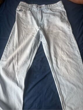 Bershka Light Blue Straight-Leg Jeans